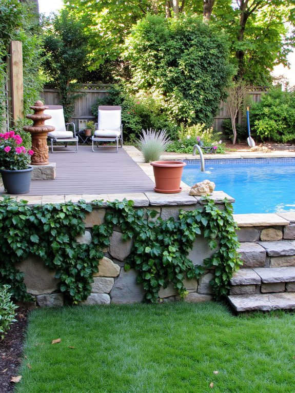 20 Smart Inground Pool Privacy Ideas For Peaceful Yards varying heights for zones
