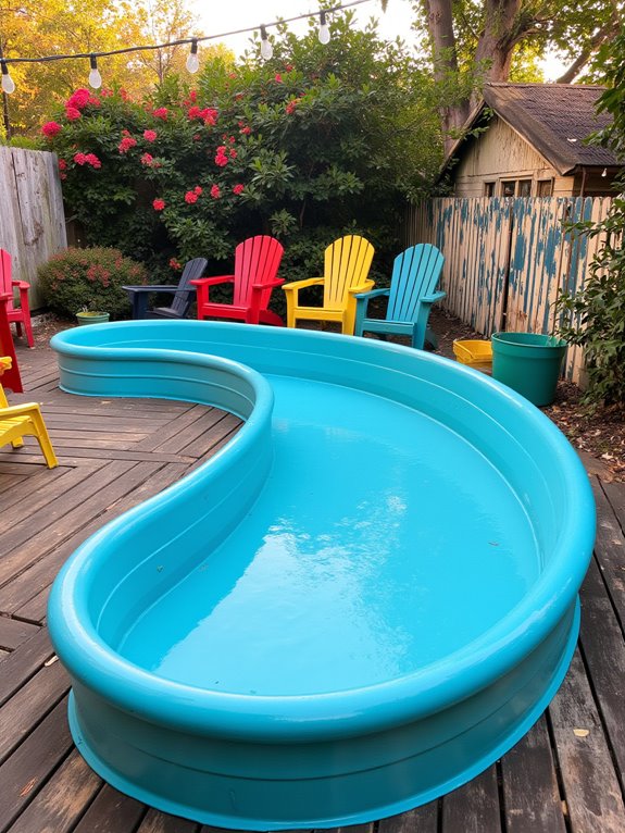 18 Bright Tin Pool Ideas That Add Fun Retro Character vibrant colors enhance pools