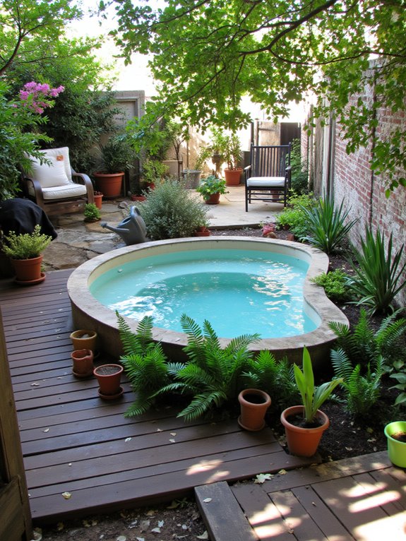 20 Compact Stock Tank Pool Ideas Perfect For Small Spaces vibrant flowers cozy pathways