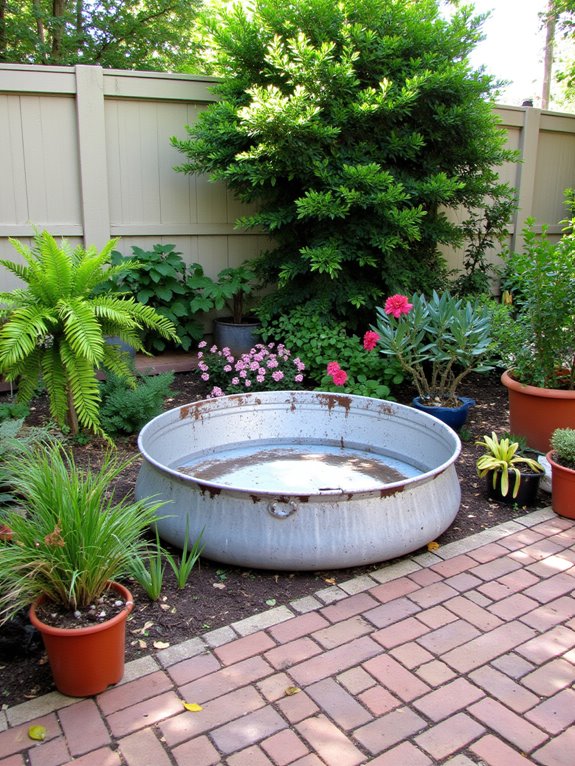 18 Bright Tin Pool Ideas That Add Fun Retro Character vibrant oasis with plants