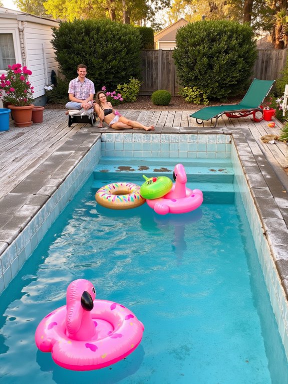 18 Bright Tin Pool Ideas That Add Fun Retro Character vibrant pool float fun