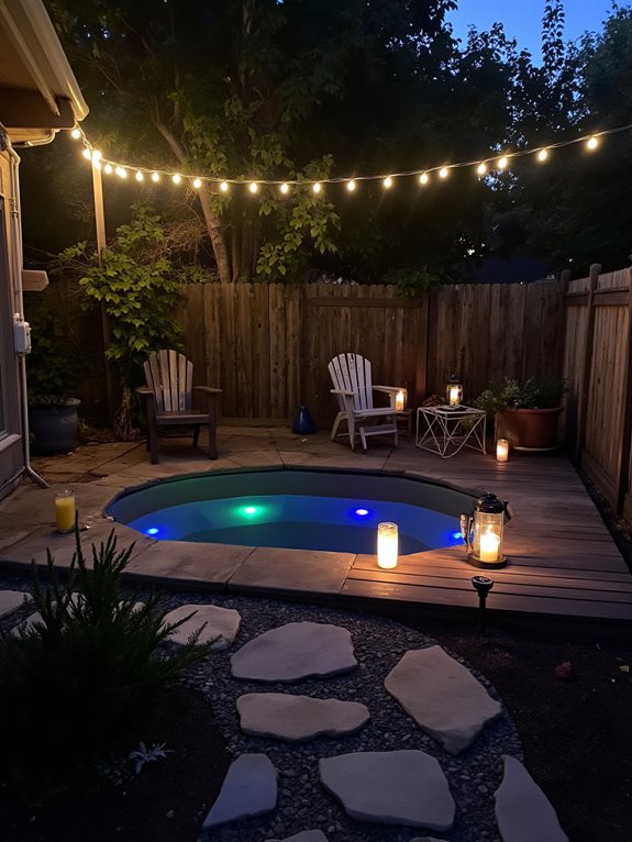 21 Unique Mini Stock Tank Pool Ideas Packed With Personality whimsical poolside lighting ideas