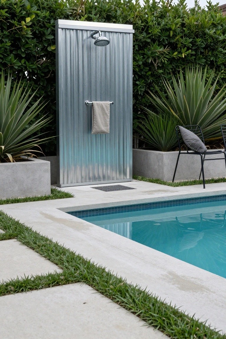 Outdoor Pool Shower Enclosure