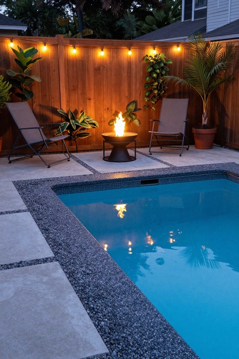 Poolside Fire Pit Lounge