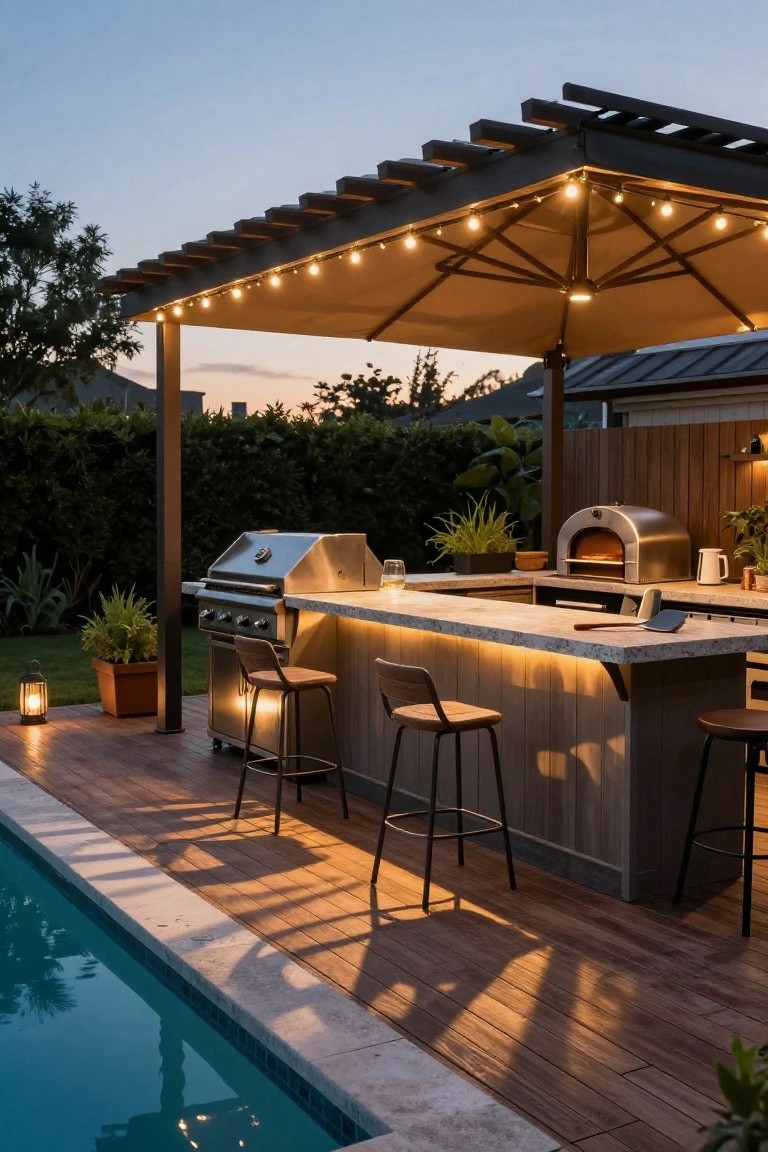 Cantilever Umbrella for Poolside Bar Shade