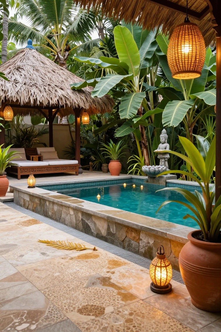 Tropical Poolside Pavilion Lounge