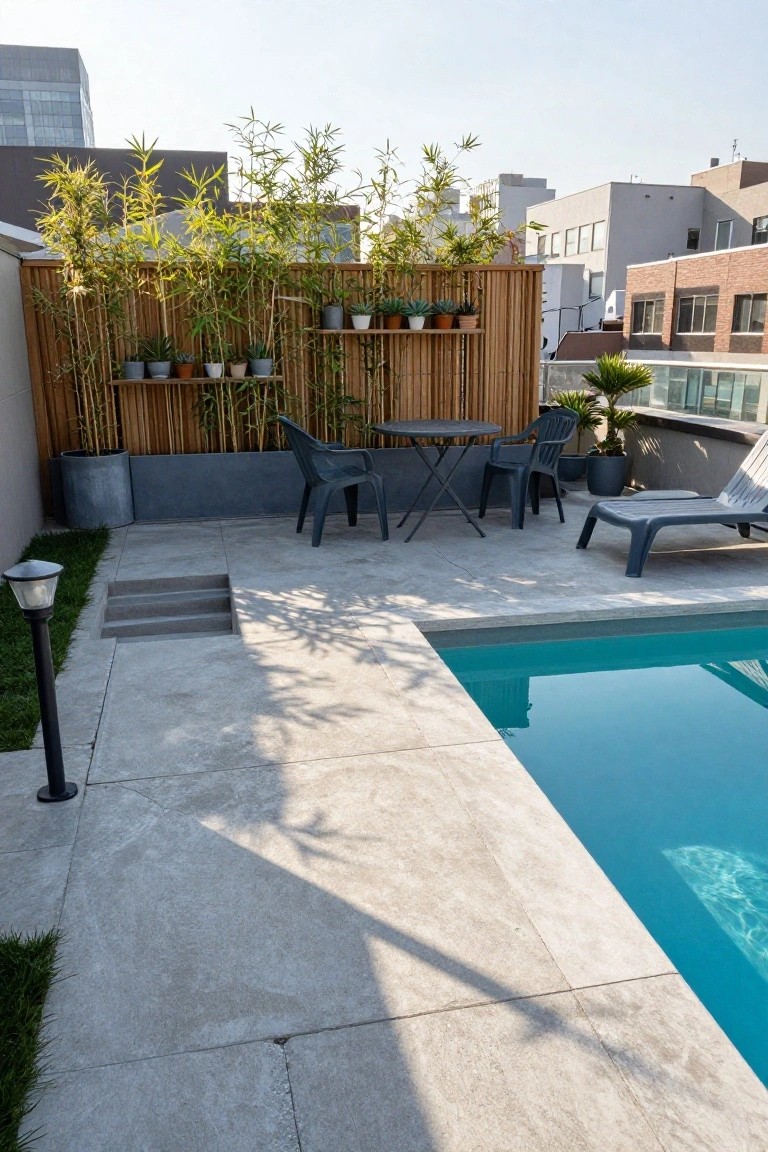 Bamboo Fencing for Pool Deck Privacy