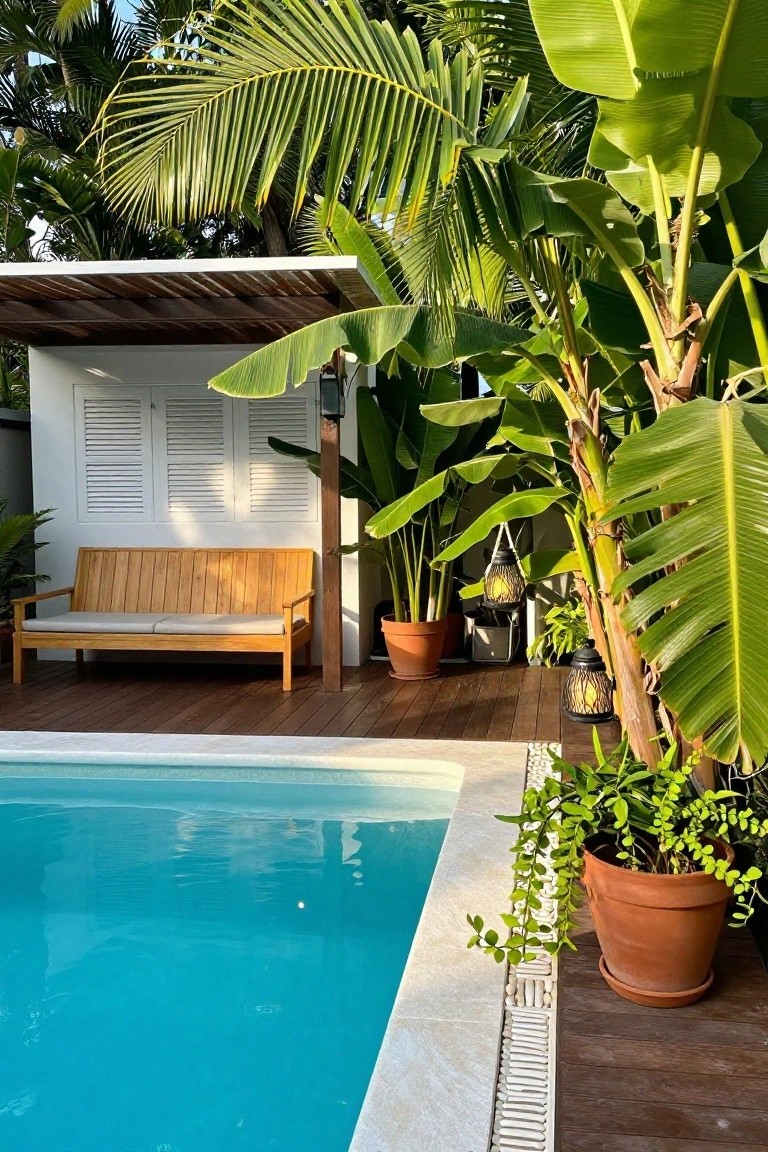 Casual Poolside Bench Seating