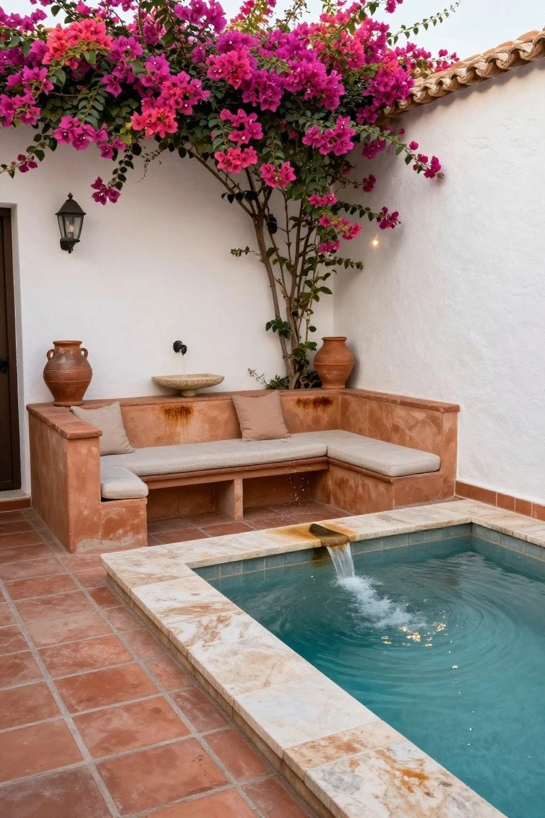 Courtyard Plunge Pool with Bench Seating