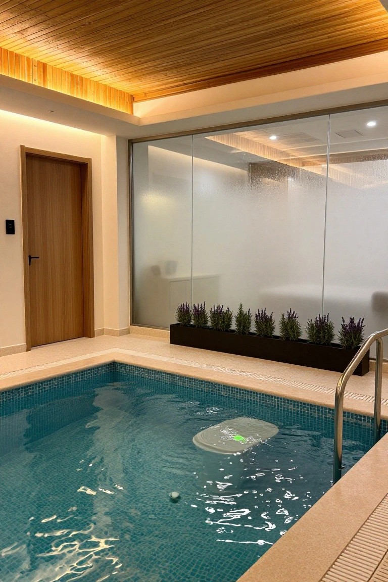 Warm Wood Ceilings for Indoor Pools