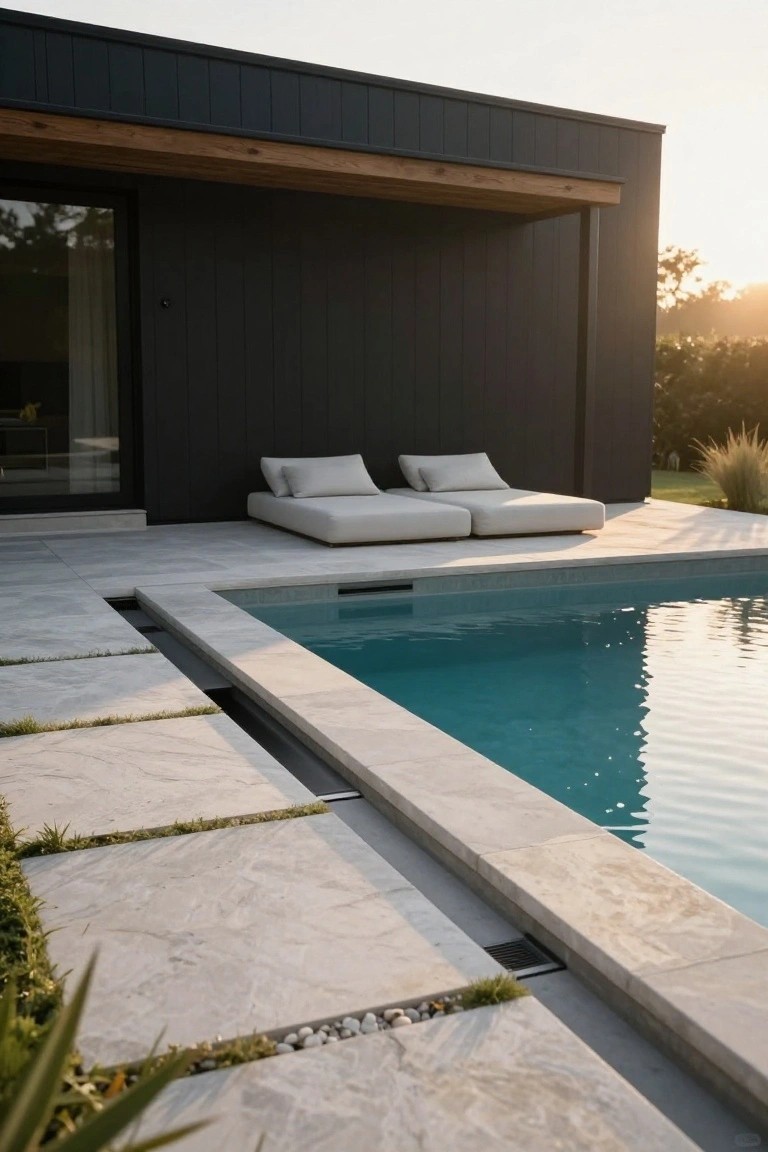 Clean Stone Pool Deck