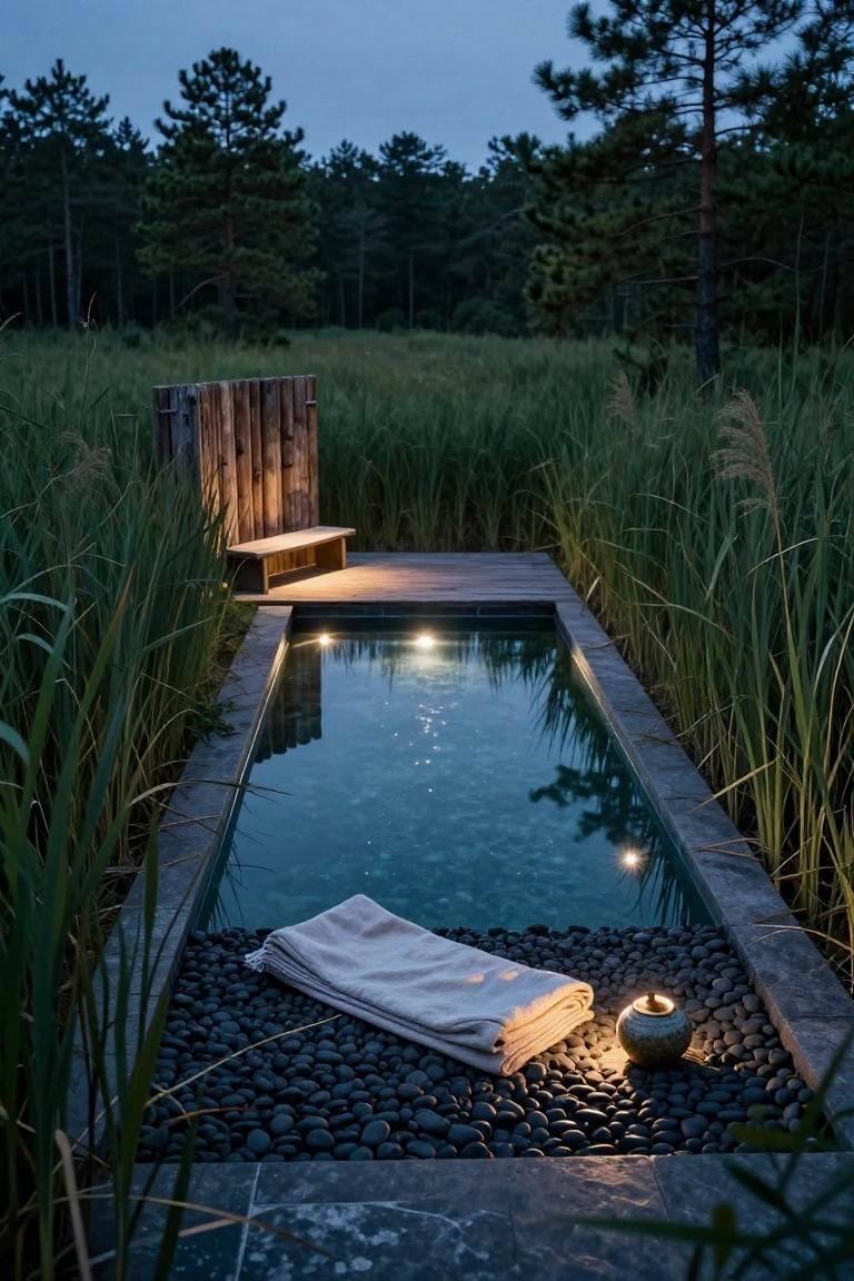 Linear Pool Blended into Reeds
