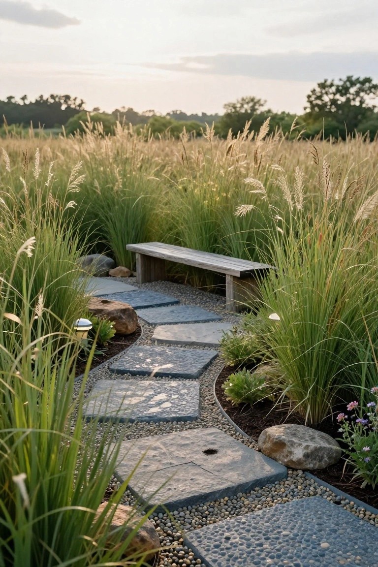 Tall Grasses for Poolside Privacy