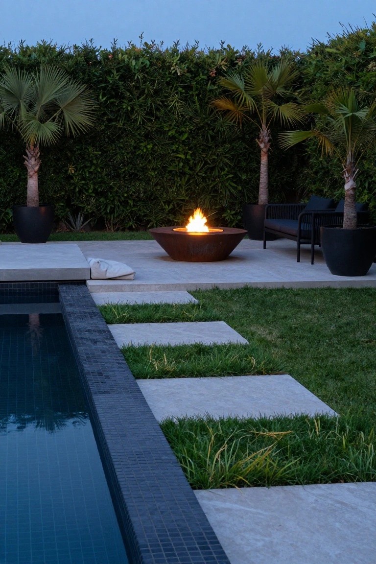 Poolside Fire Pit Zone