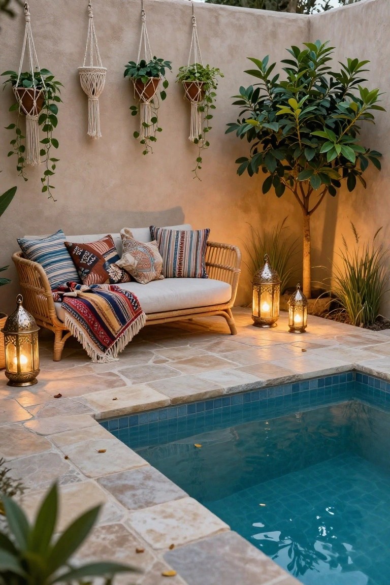 Poolside Lantern Lighting for Lush Evenings