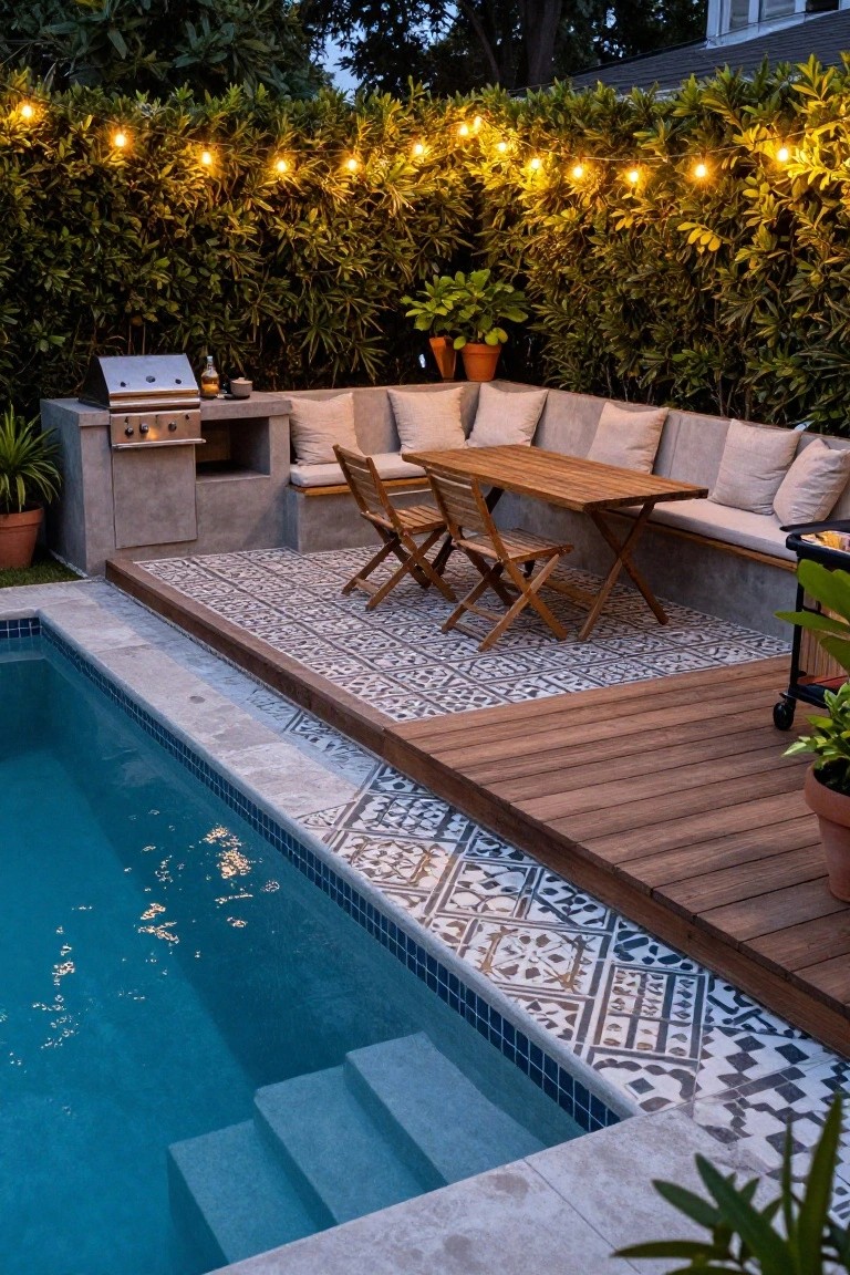 Poolside Built-In Bench Seating