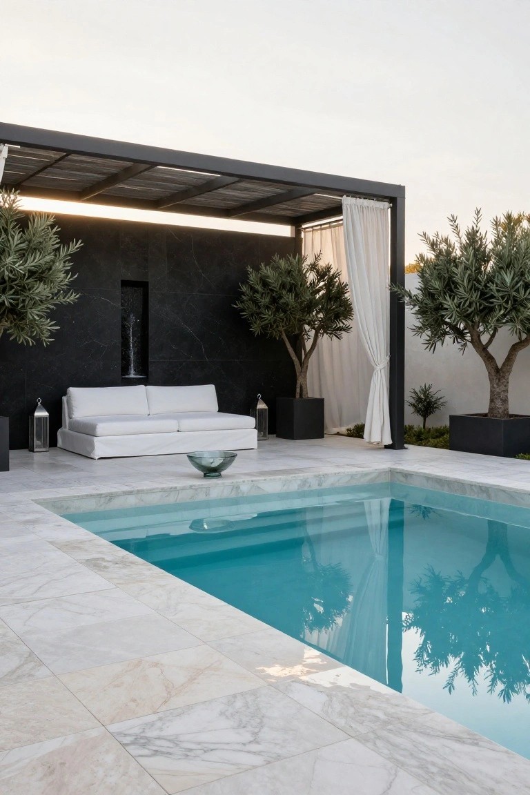 Shaded Lounge Next to the Pool